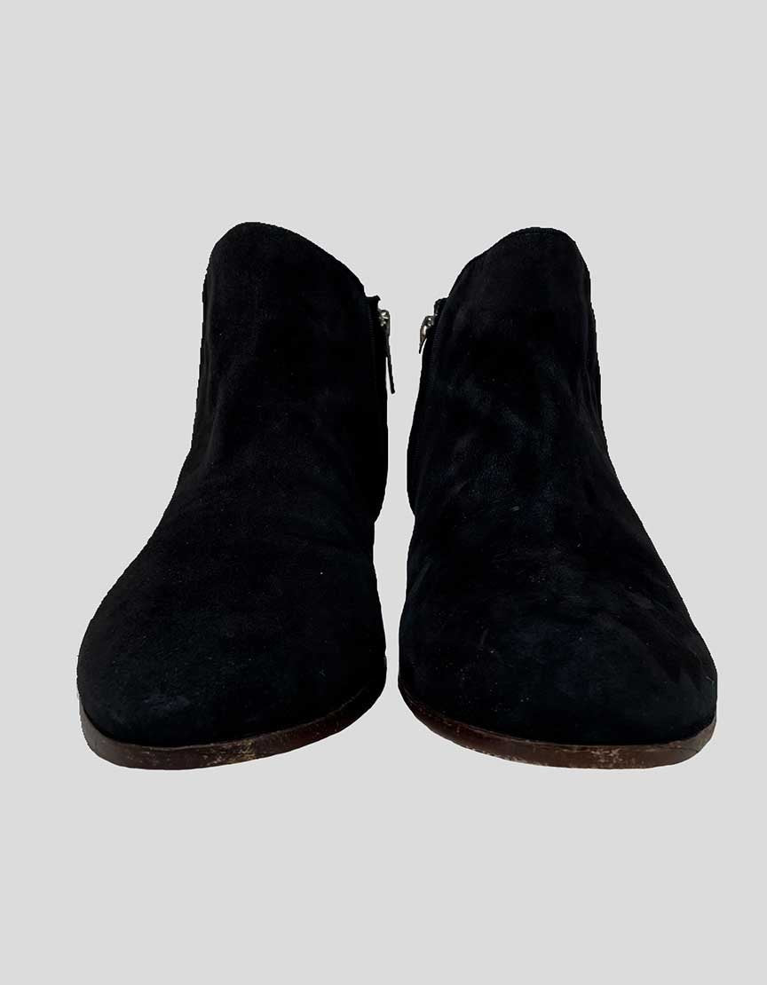 Sam Edelman Petty Black Suede Ankle Boots - 8.5 US