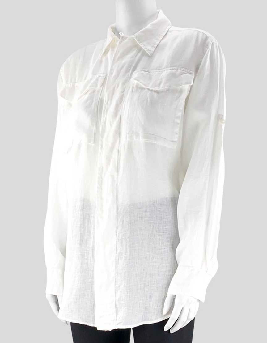 RALPH LAUREN Blue Label Linen Button Down Shirt - 6 US