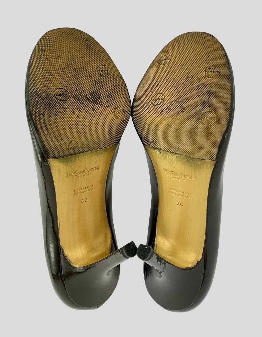 SAINT LAURENT Peep Toe Pumps - 38 IT | 8 US