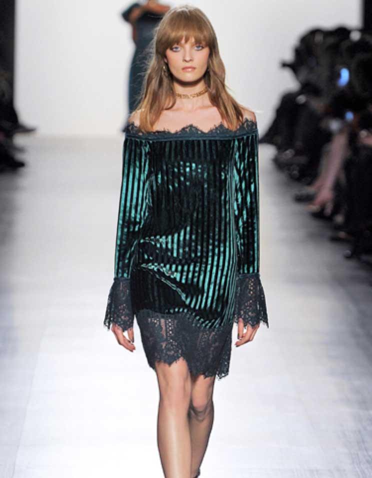 Tadashi Shoji Forest Green Electric Stripe Velvet And Floral Corded Lace Mini Dress Size 2 US
