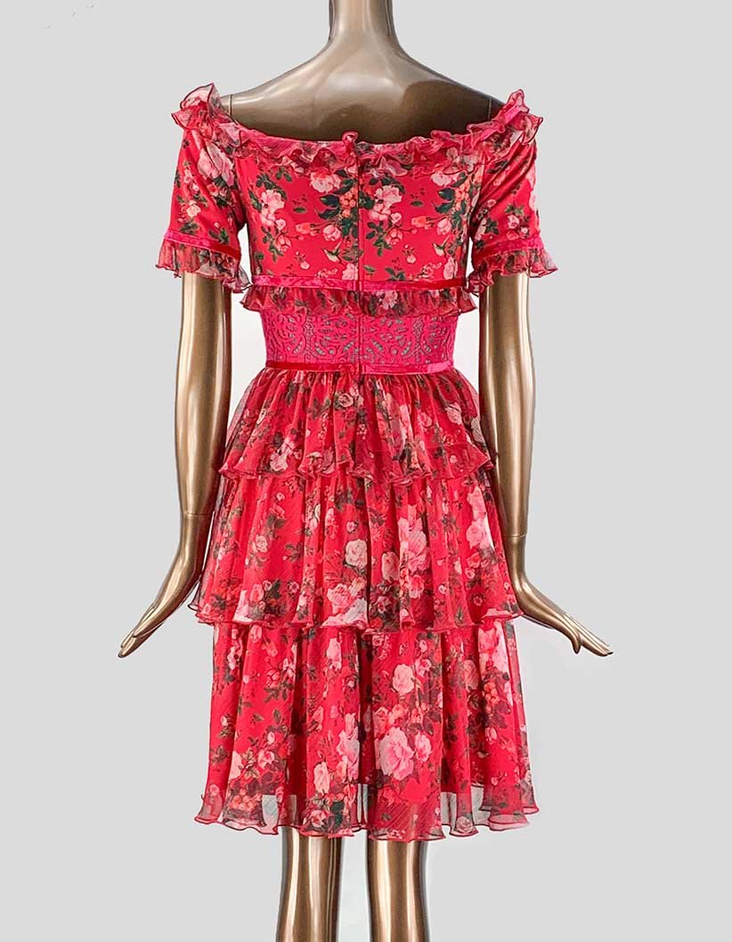 Tadashi Shoji Flowered Print Mini Dress Size 2 US