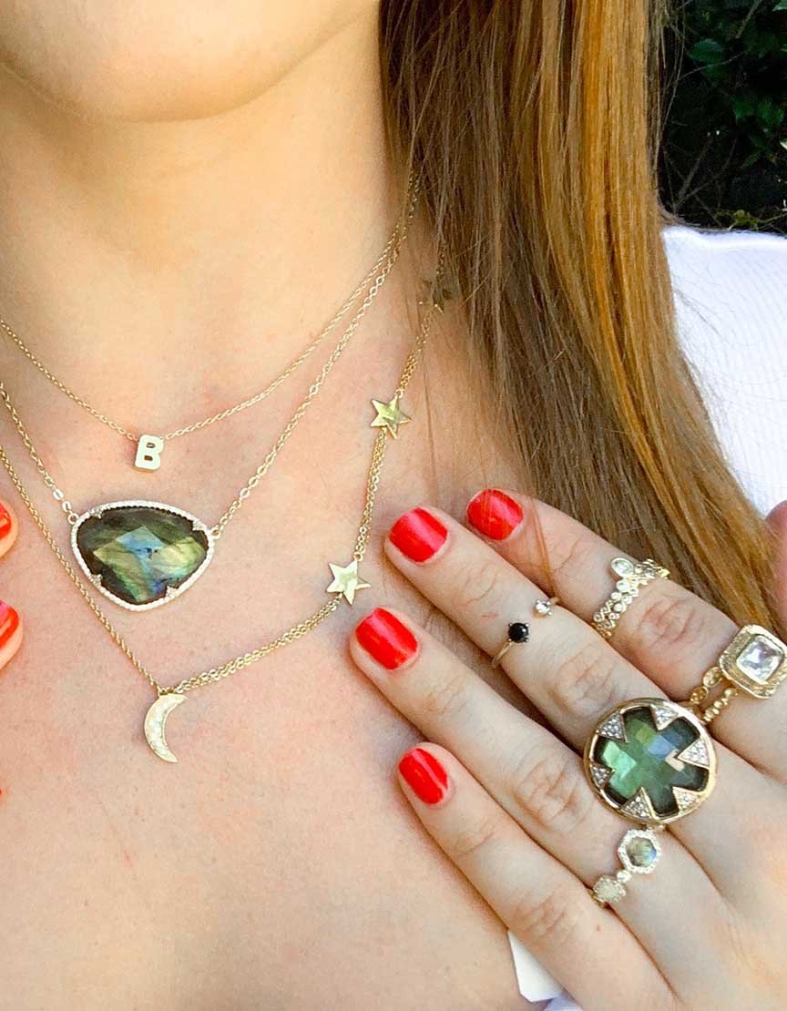 Melinda Maria Melinda Opal Labradorite Ring Size 7