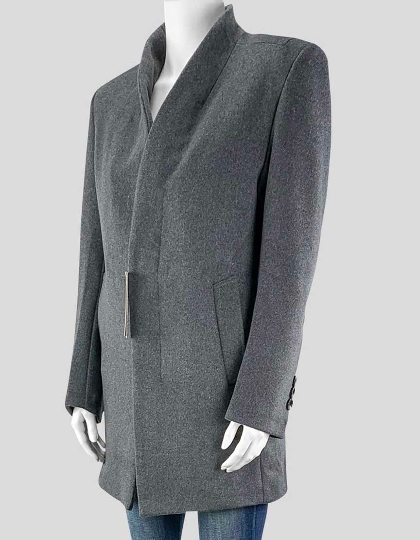 Jianyi Three Quarter Length Charcoal Grey Coat Size Medium