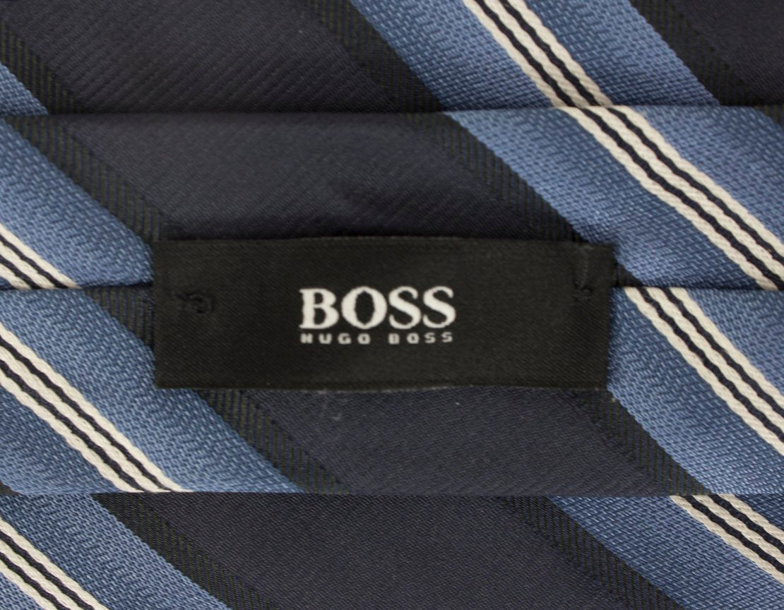 BOSS HUGO BOSS Blue Tie with Stripes - One Size