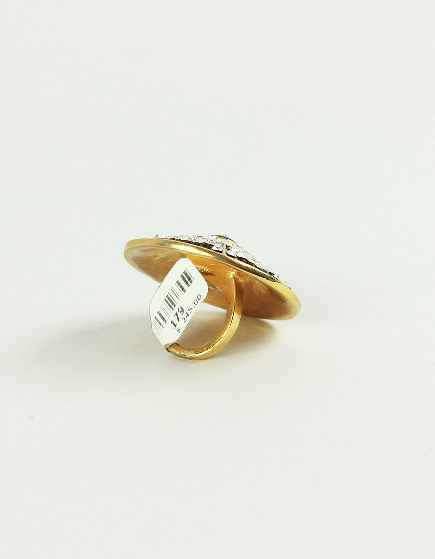 Black & White Jeweled Ring - Size 5