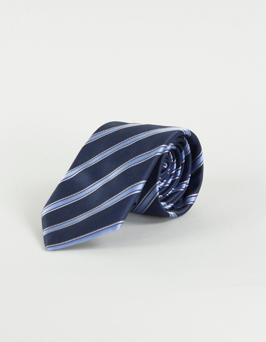 BOSS HUGO BOSS Blue Striped Tie - One Size