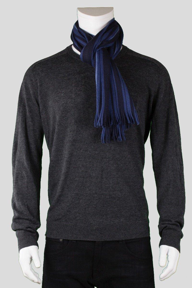 BOSS HUGO BOSS Blue Striped Scarf