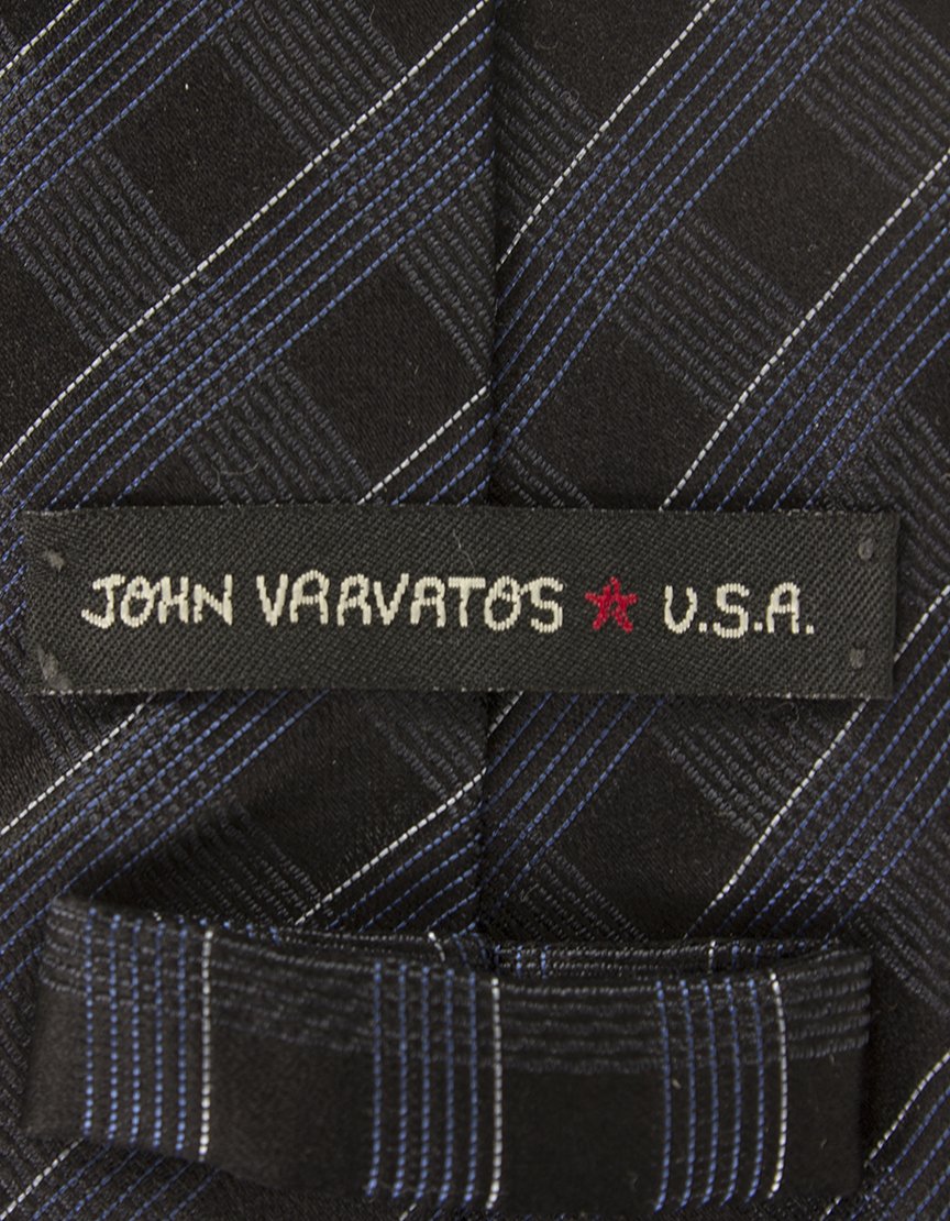 JOHN VARVATOS USA Black Tie with Stripes - One Size