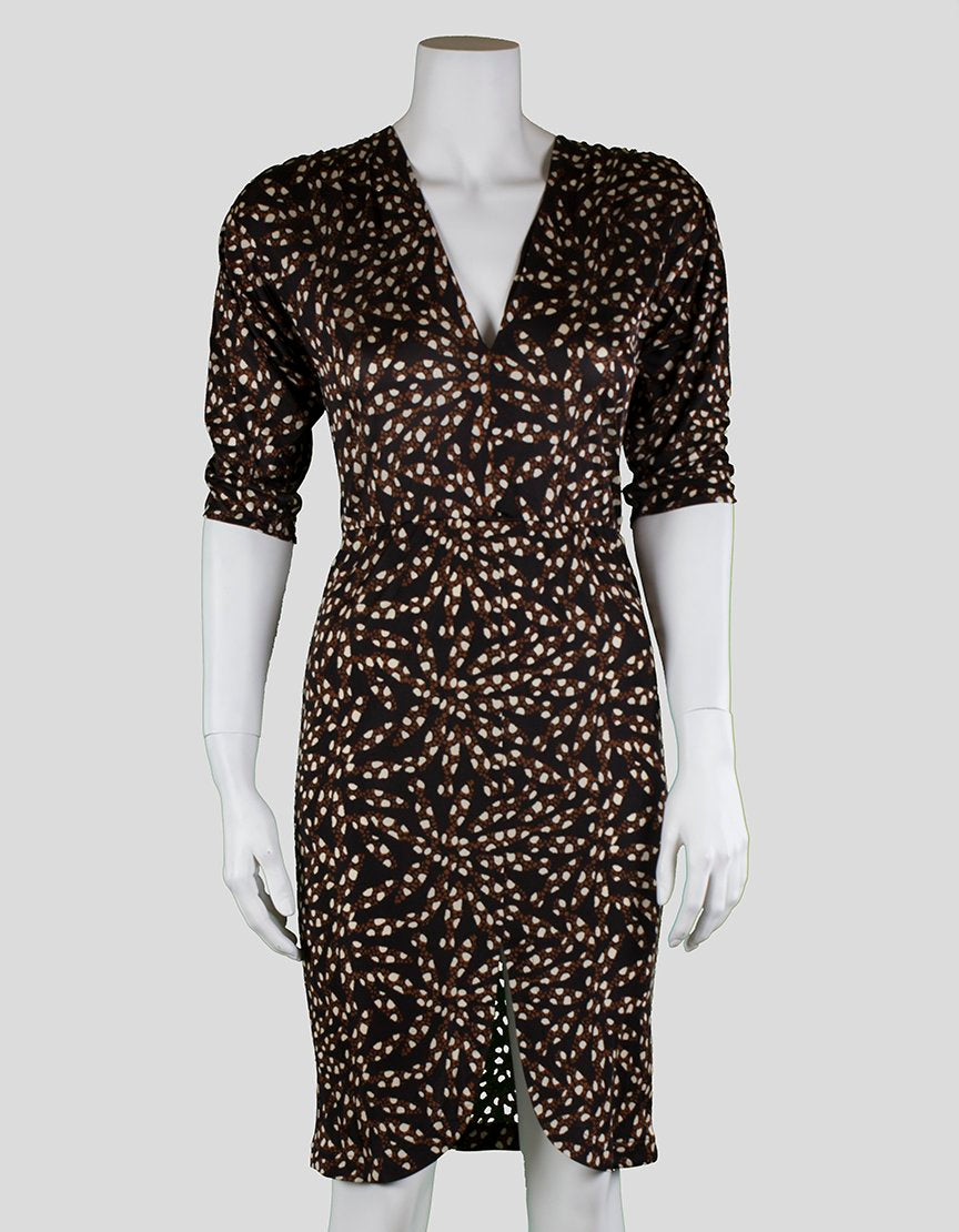 Tucker Disco Dress With Brown Black And White Design Elasticated Waist –  LuxAnthropy