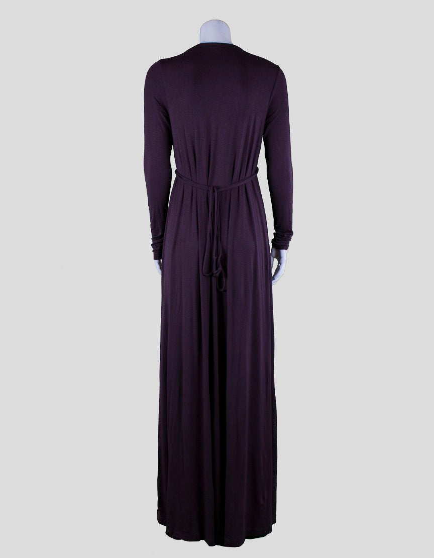 Rachel Pally Long Tie Under Bust Brown Maxi Dress With Long Sleeves And V-Neck Size Small