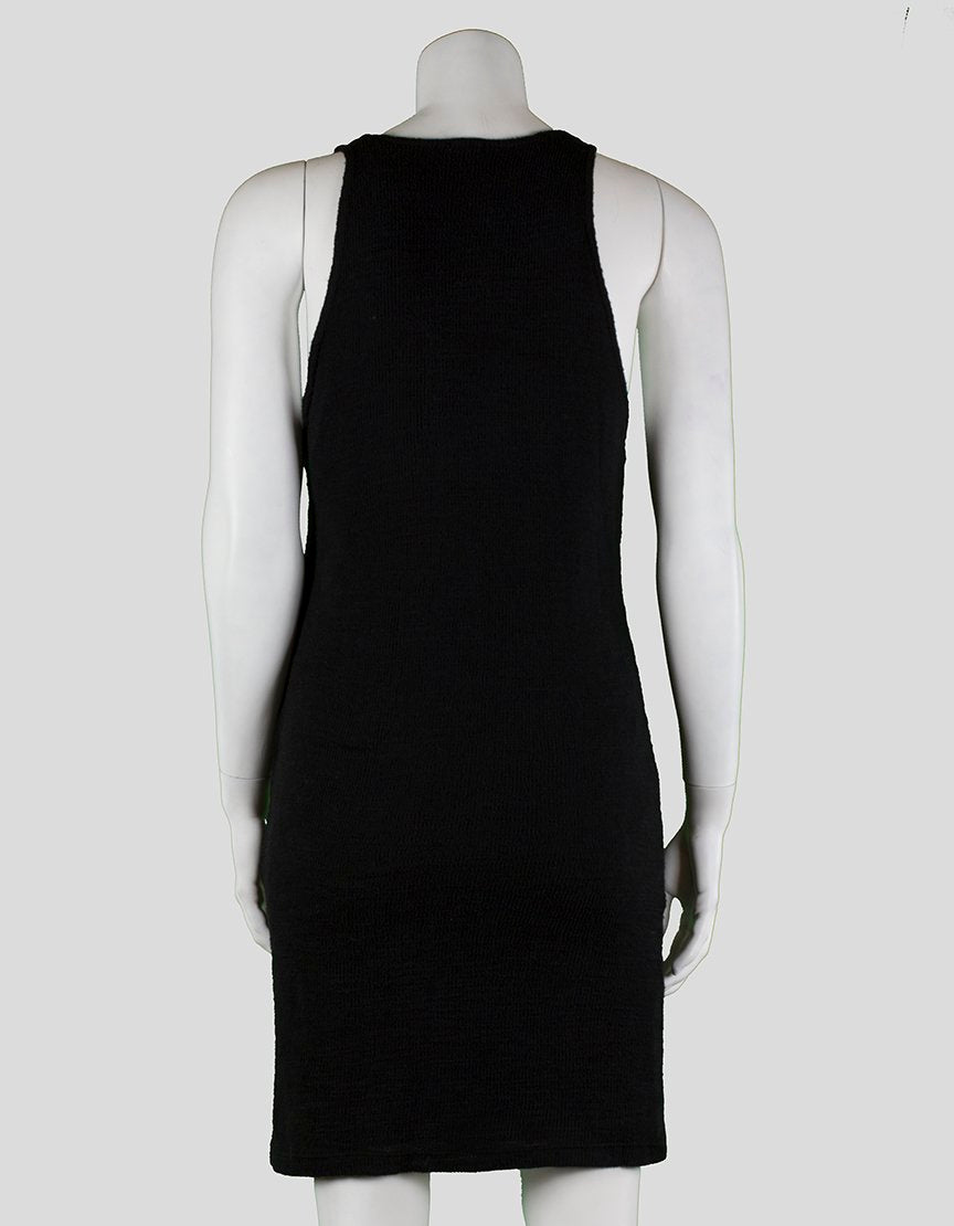 Monrow Black Sleeveless Scoop Neck Knit Dress Size Small