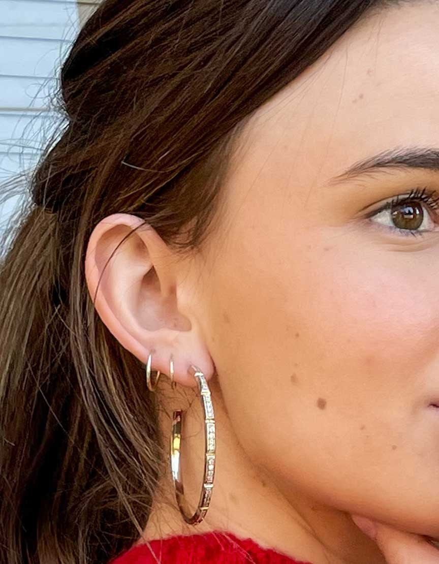 Melinda Maria Hoop Earrings With Diamondettes