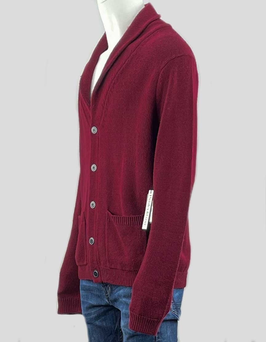 Paisley & Gray Maroon Cardigan With Elbow Patch Detail Size X Large