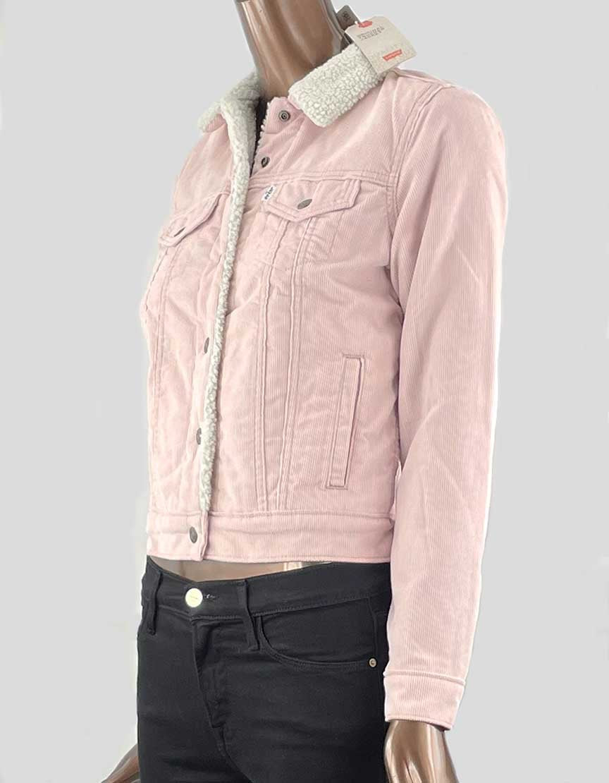 LEVI'S Original Trucker Jacket In Pink Corduroy w/ Tags - X-Small