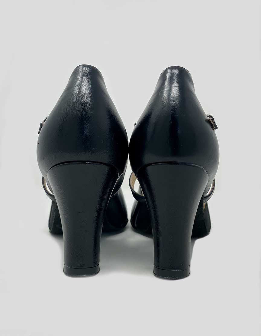 Laduca Rachelle Black Leather Character Heels - 7.5 US