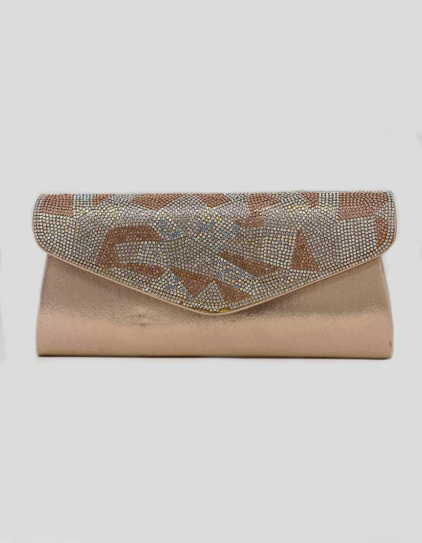 Champagne Evening Clutch With Embellishments