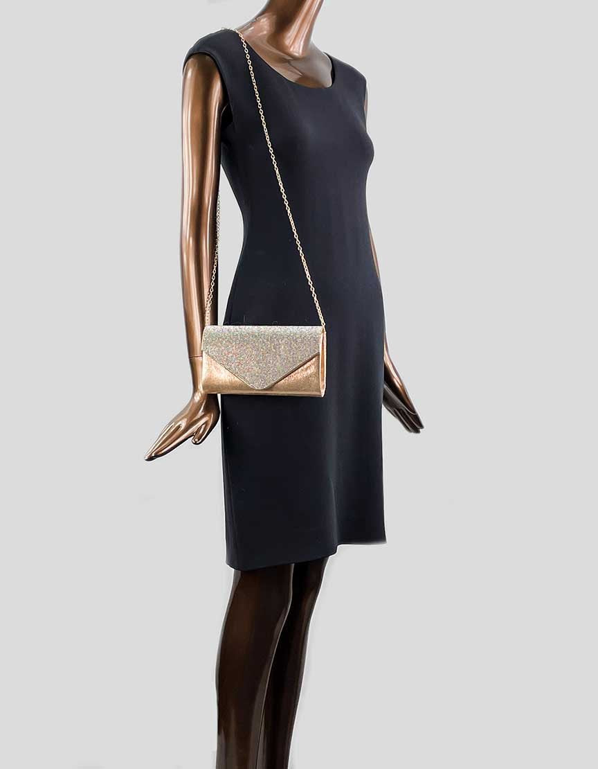 Pink Champagne Evening Clutch Bag With Embellishments