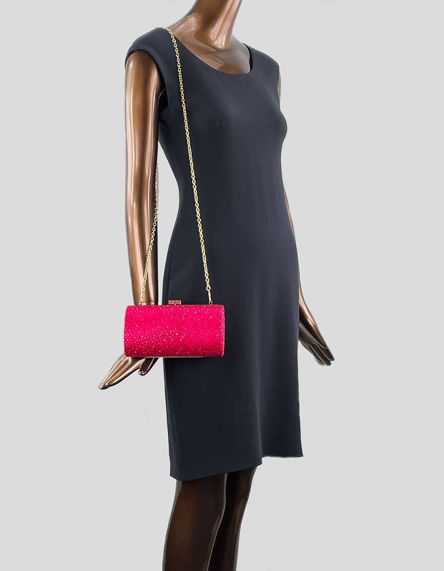 Pink Jewel Box Evening Clutch With Crystals