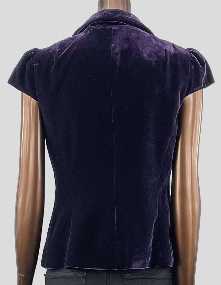 TRINA TURK Purple Velvet Evening Top - 4 US