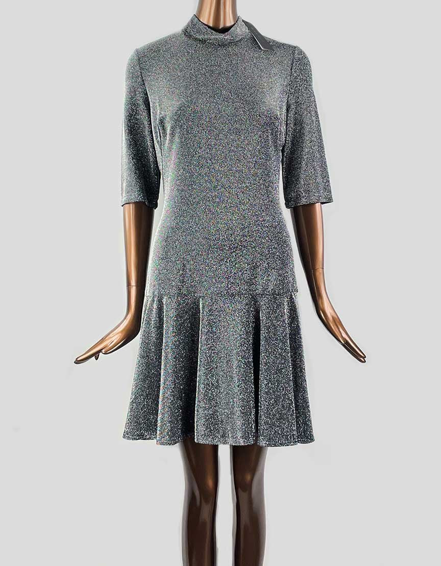 Black HALO Tinkerbell Metallic Knit Mini Dress w/ Tags - 12 US Black HALO Tinkerbell Metallic Knit Mini Dress w/ Tags - 12 US
