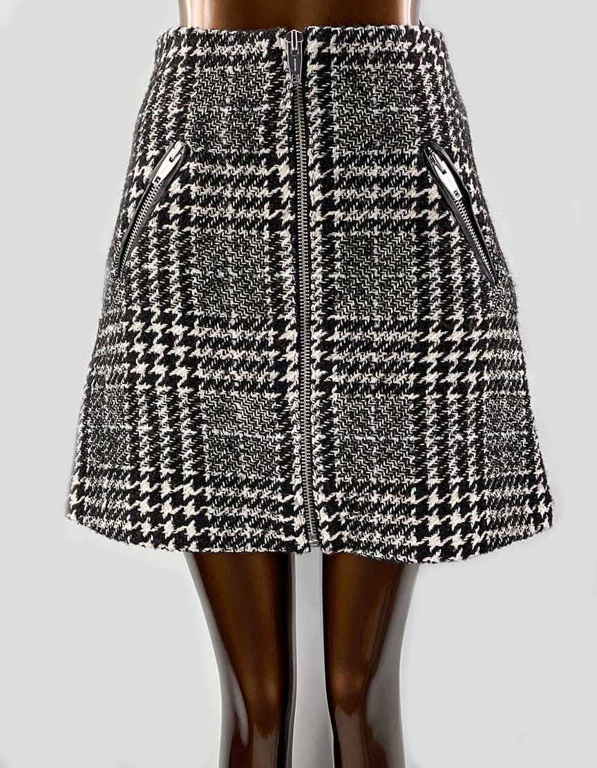THE KOOPLES Tweed Mini Skirt With Front Zip