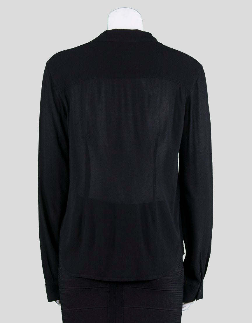 James Perse Black Long Sleeved Button Down Blouse Size 3