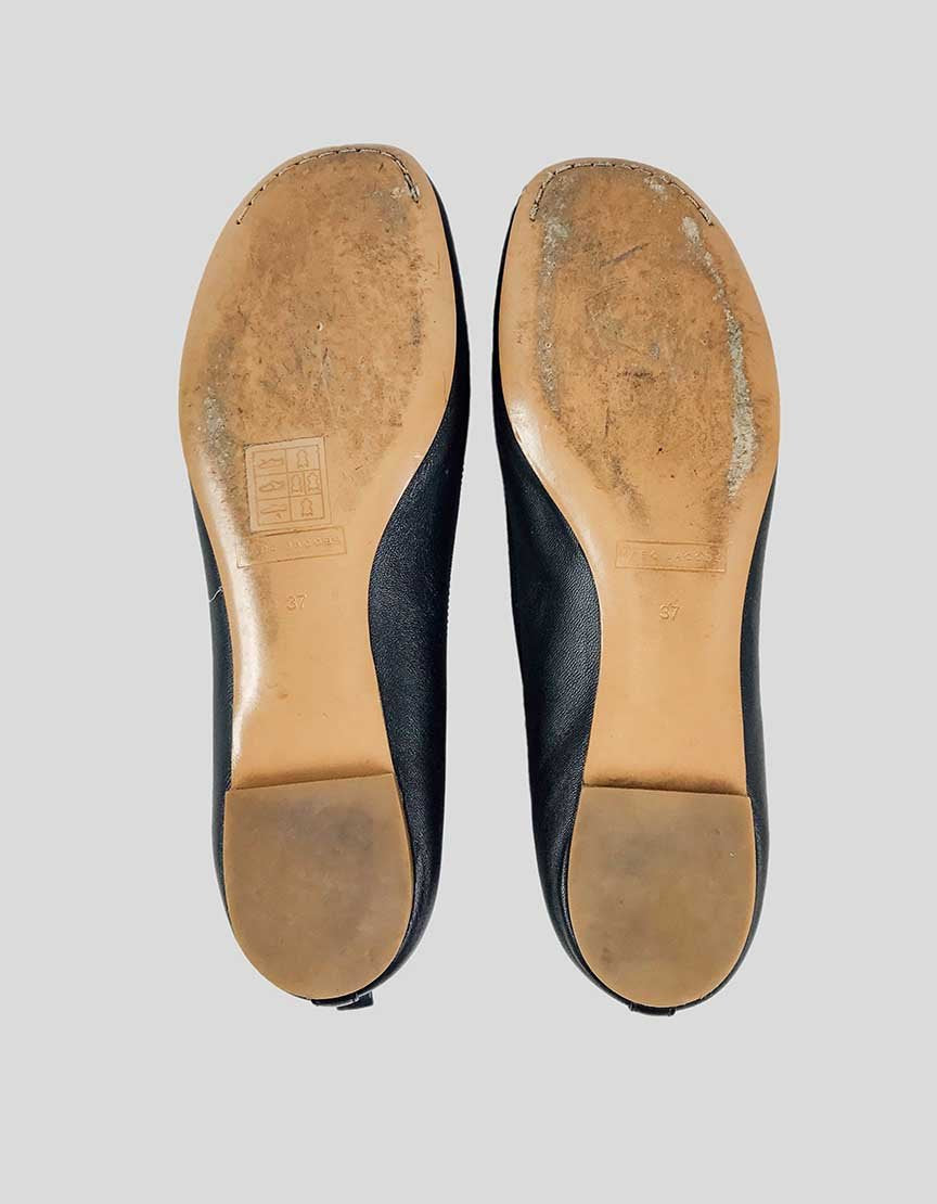 MARC JACOBS Black Leather Flats - 7 US | 37 IT