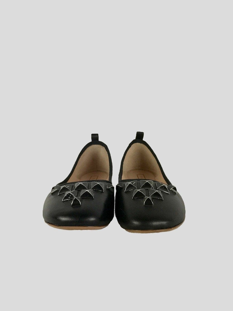 MARC JACOBS Black Leather Flats - 7 US | 37 IT