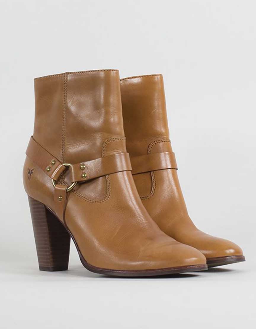 FRYE Laurie Harness Short Tan Ankle Boot - 9.5 US
