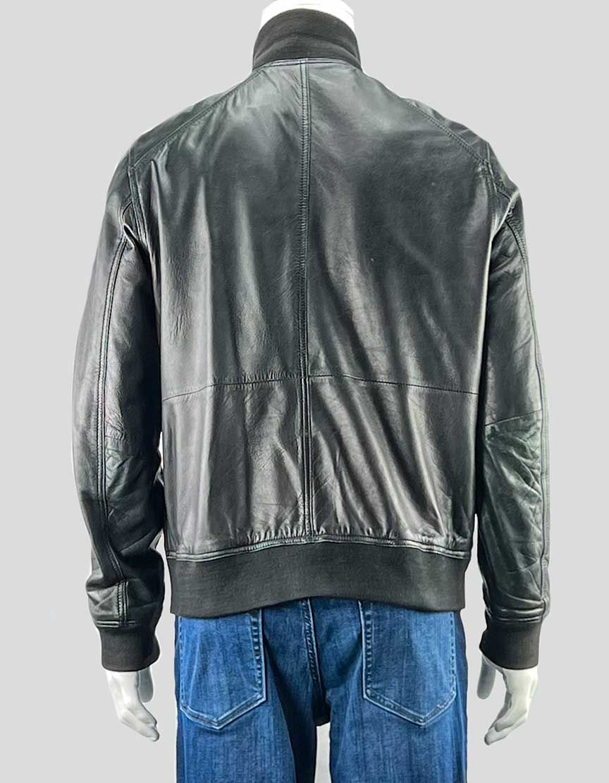 Ted Baker London black leather bomber jacket - 5 UK | Large US