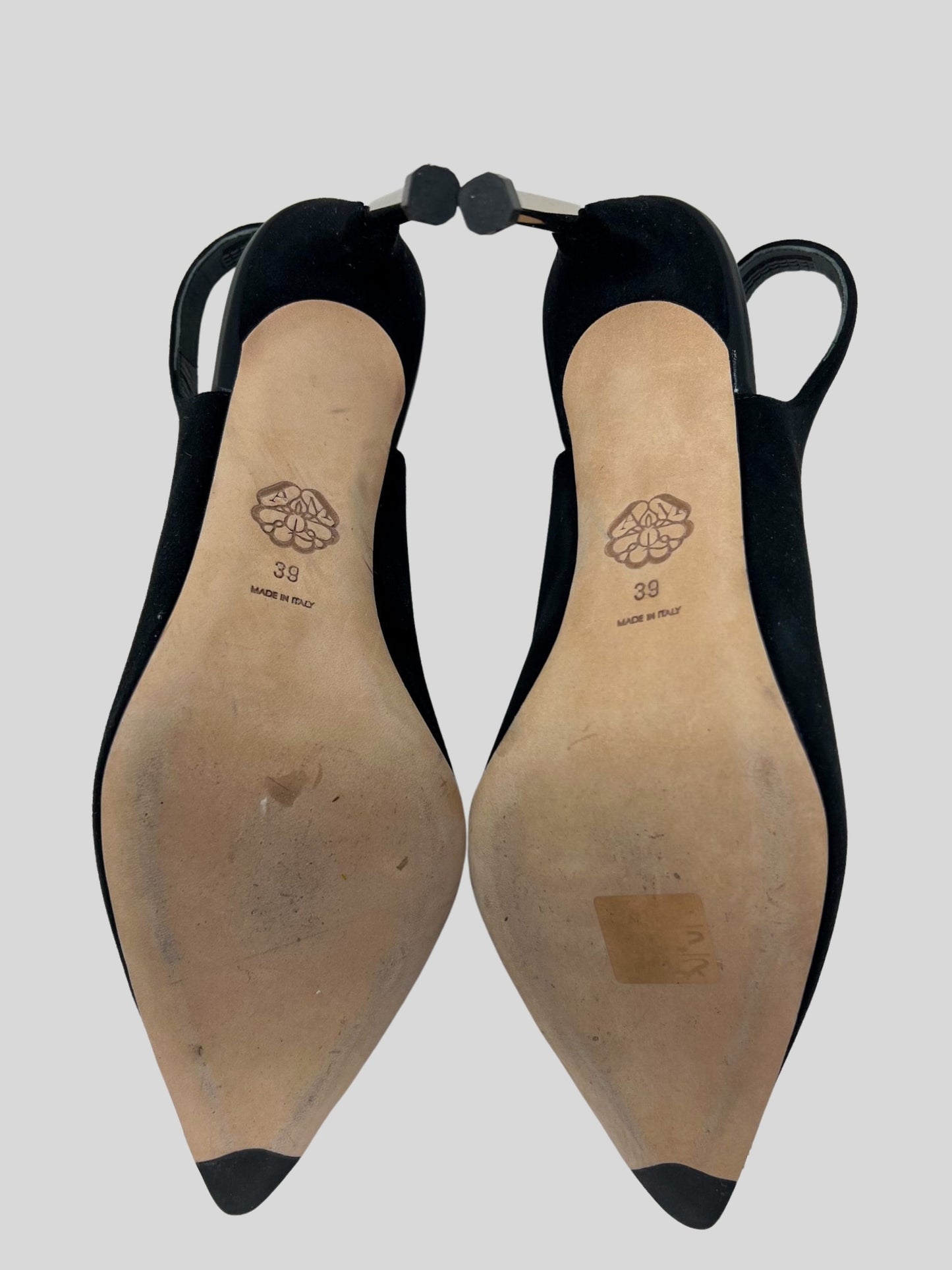 ALEXANDER MCQUEEN Swarovski Crystal Slingback Heels - 9 US | 39 IT