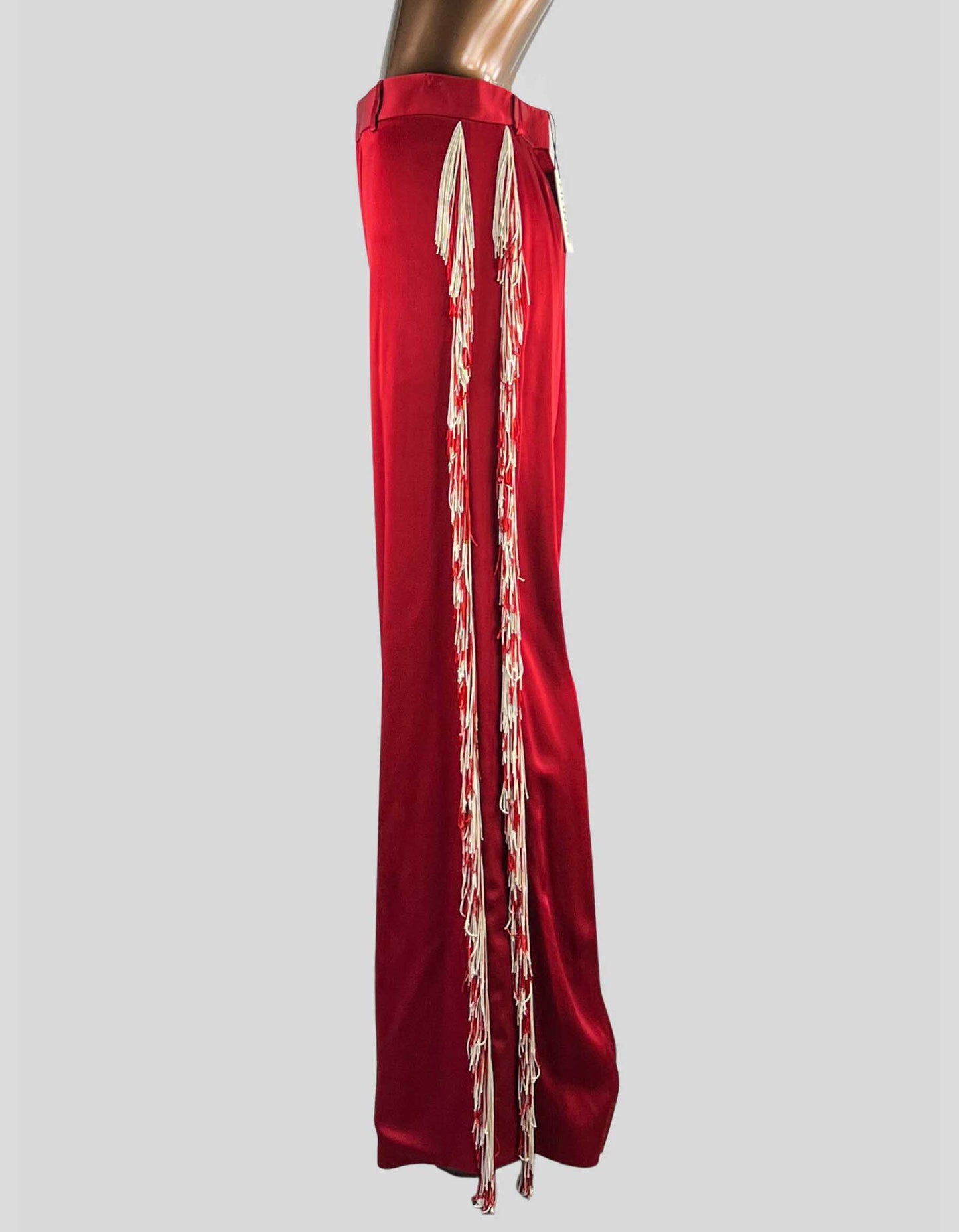 MONSE Wide Leg Pants with fringe trim accent - 8 US