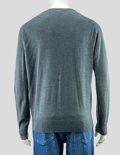 J. CREW grey merino wool v-neck sweater - Large