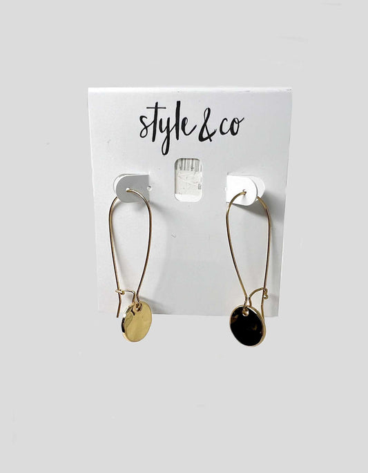 STYLE & CO Polished Paddle Wire Drop Earrings