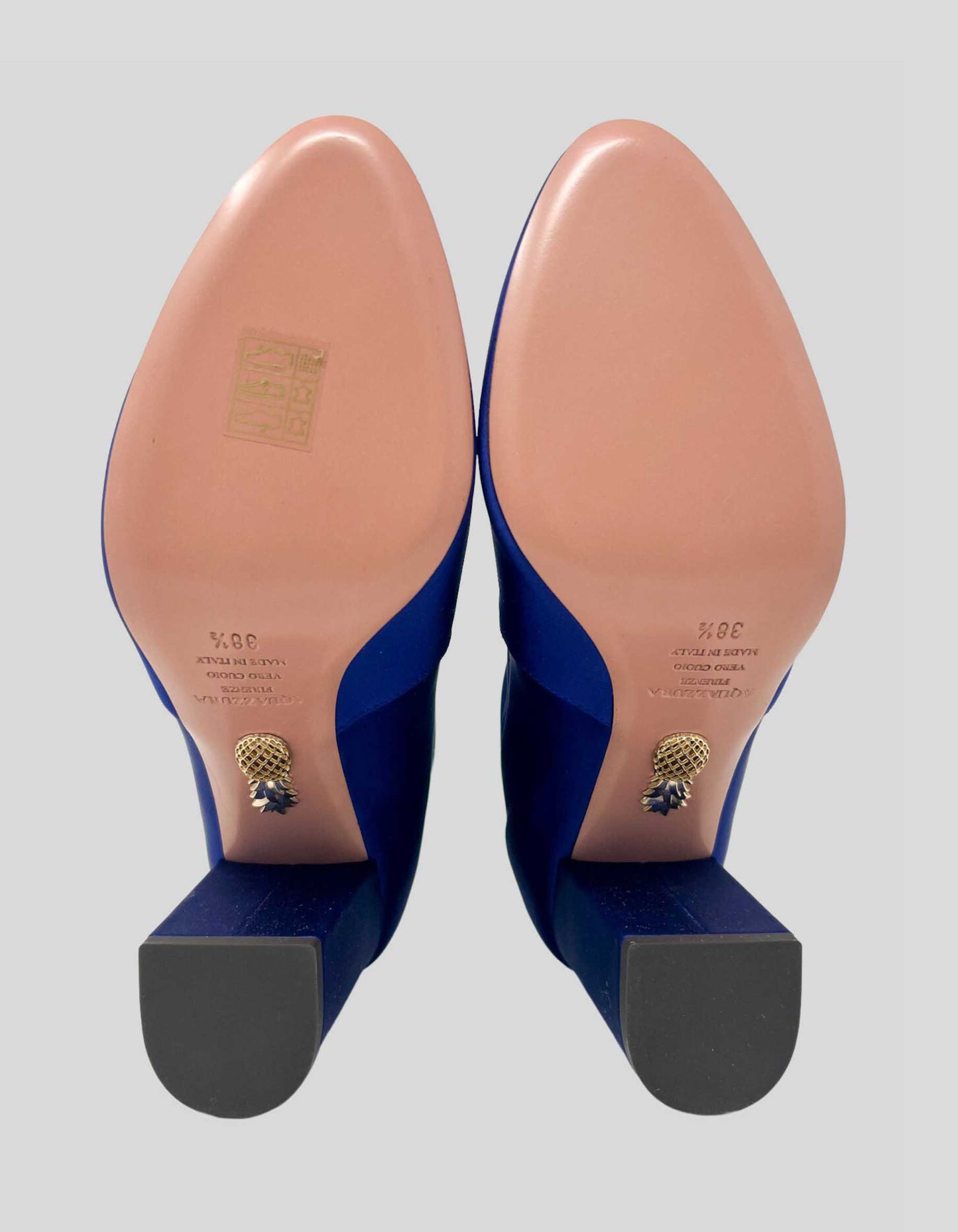 AQUAZZURA So Me Bootie in Indigo Stretch Satin - 38.5 IT | 8.5 US