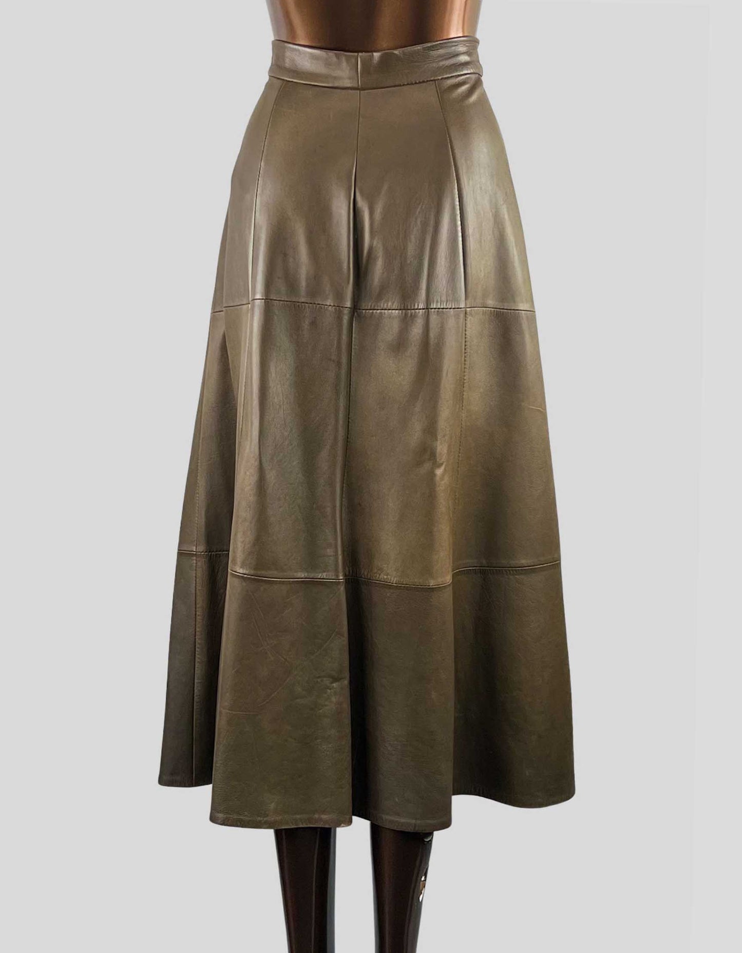 ZARA Leather A-line Midi skirt - Medium