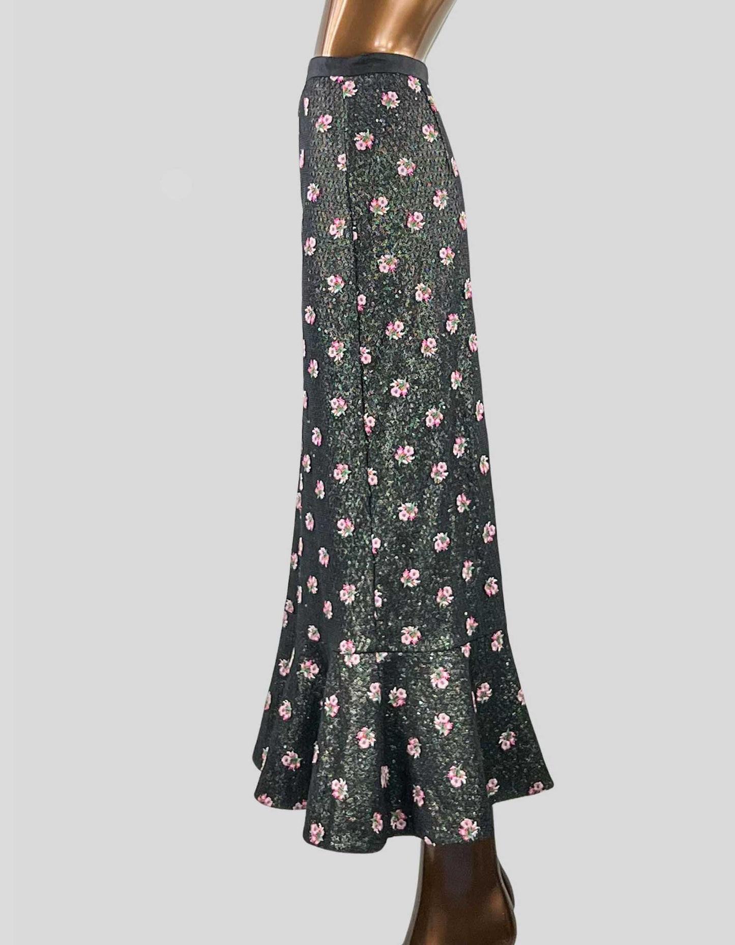 SALONI Floral Print Midi Length Skirt - 10 US | Large