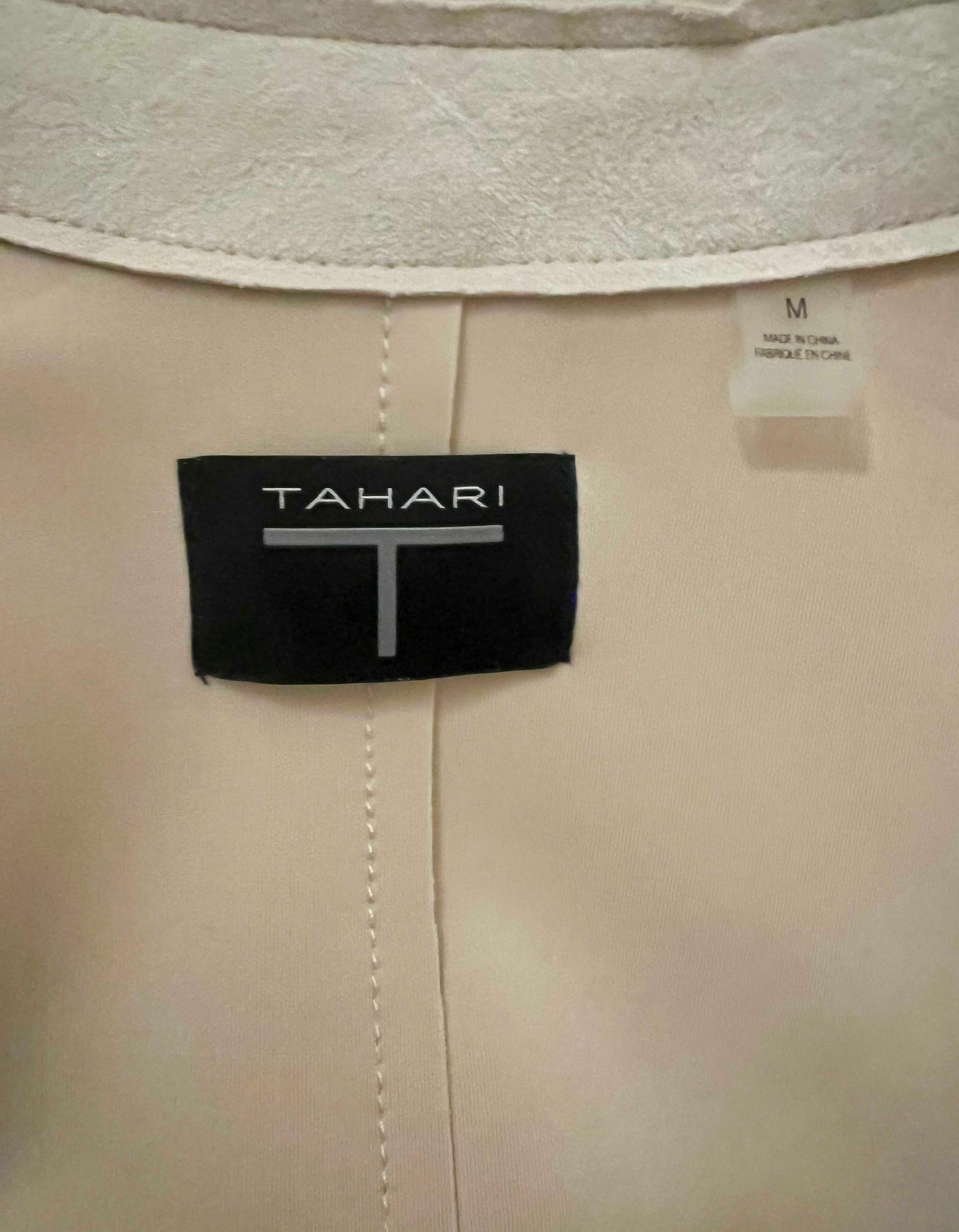 T TAHARI Faux Suede Trench Coat - Medium