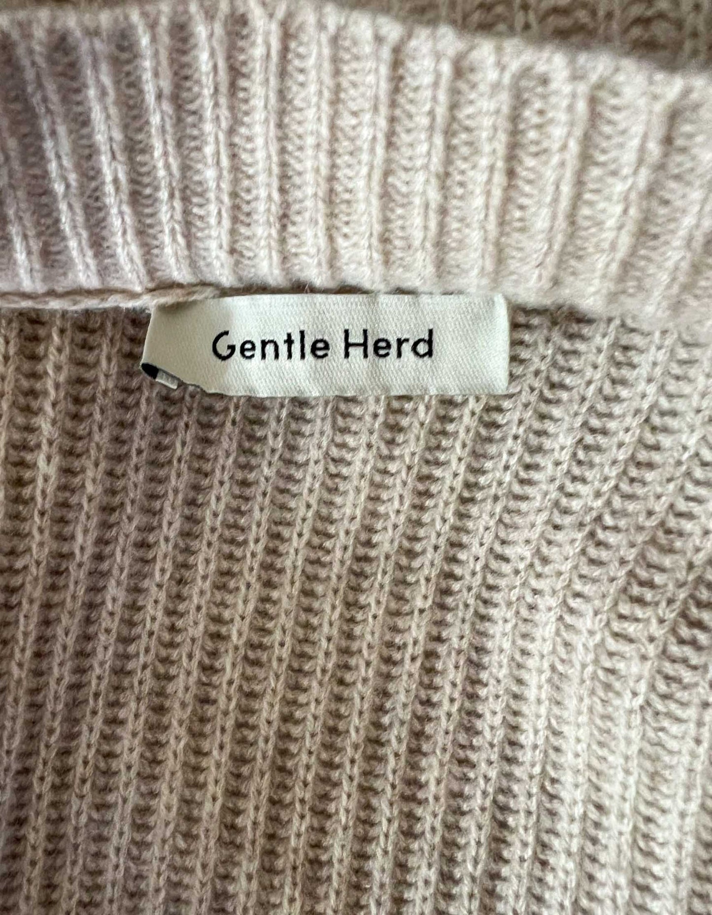 GENTLE HERD 100% Cashmere Ribbed Cardigan With Pockets - Medium