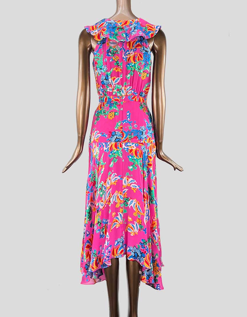 SALONI Floral Print hi-lo midi dress - 2 US