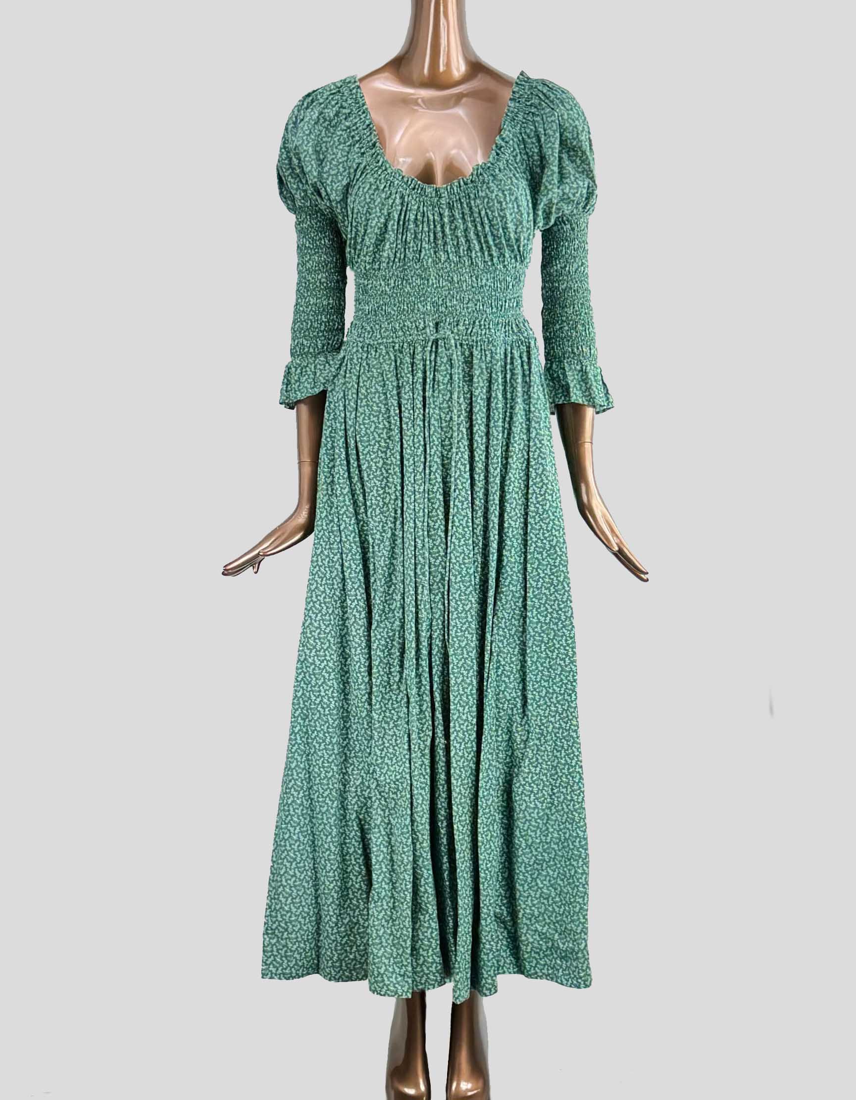 DEN Shirred Bodice Peasant Dress - Medium LuxAnthropy DEN Shirred Bodice Peasant Dress - Medium LuxAnthropy