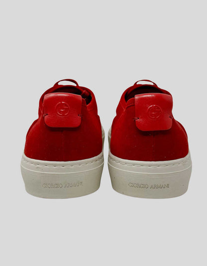 GIORGIO ARMANI Men's Red Sneakers - 9.5 US