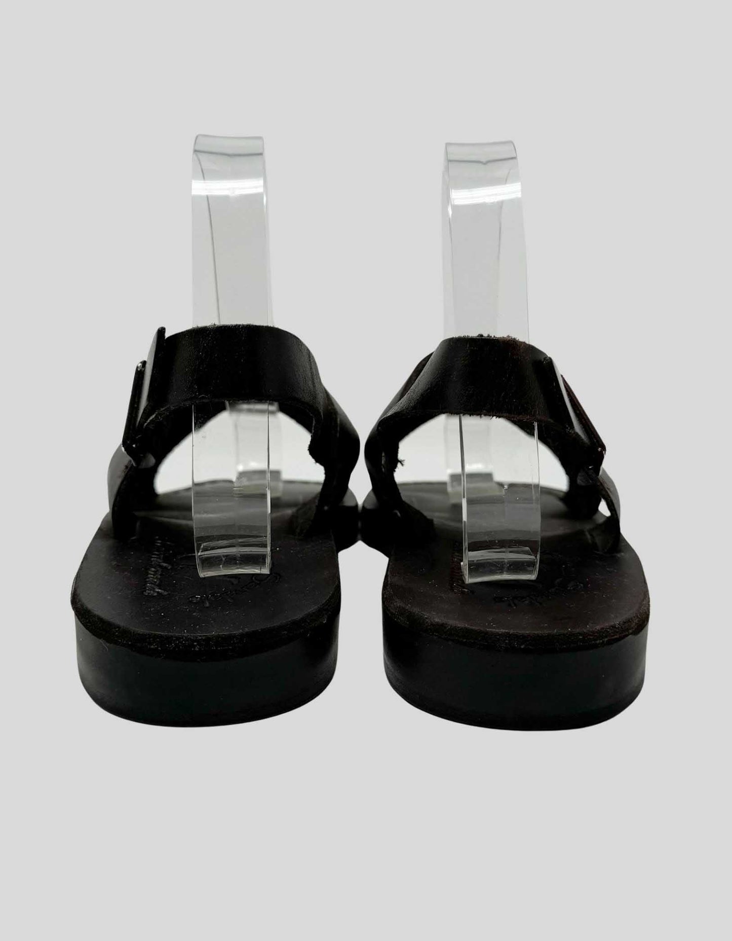 JERUSALEM SANDALS Leather Ankle Strap Flat Sandal - 40 EU | 8 US