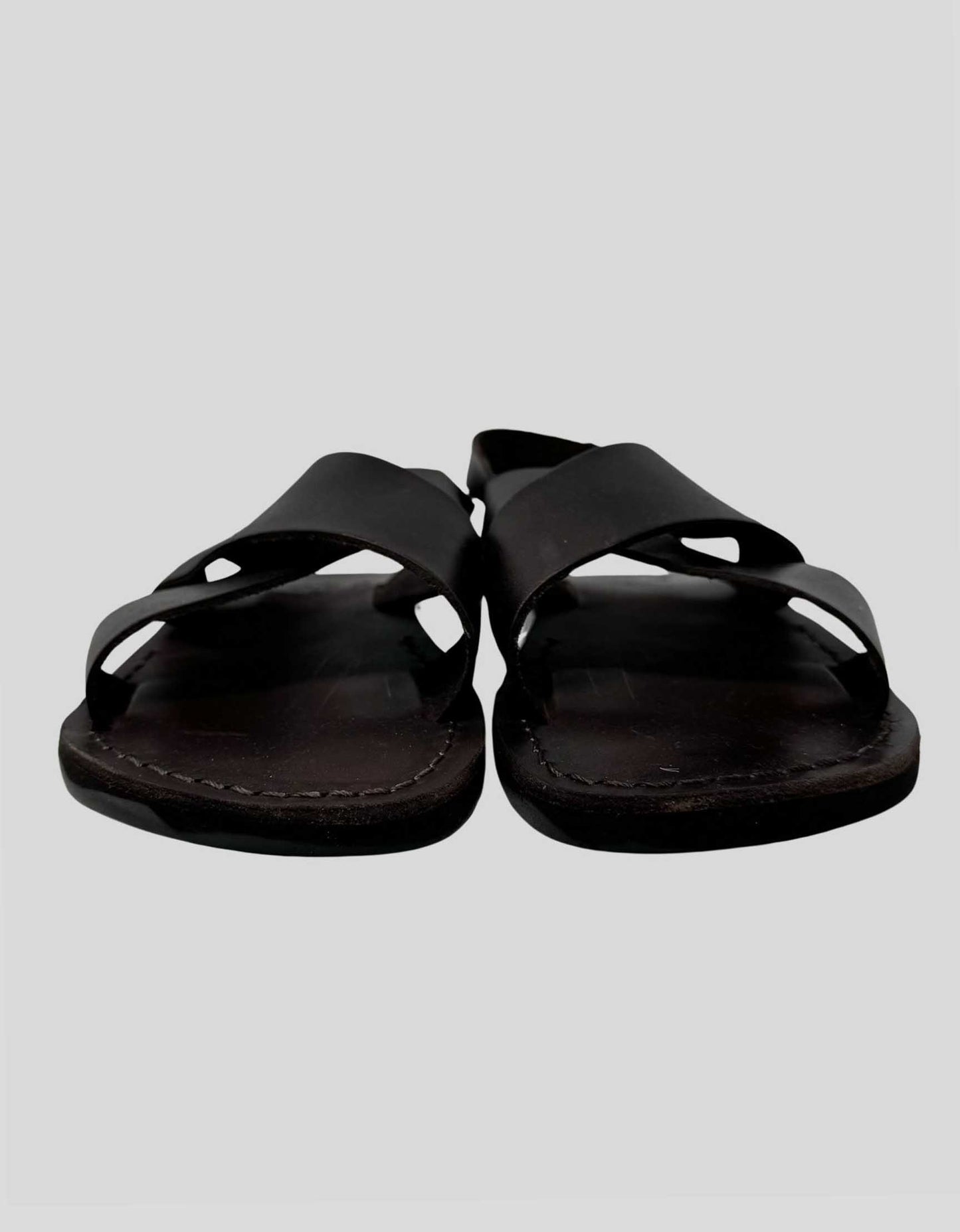 JERUSALEM SANDALS Leather Ankle Strap Flat Sandal - 40 EU | 8 US
