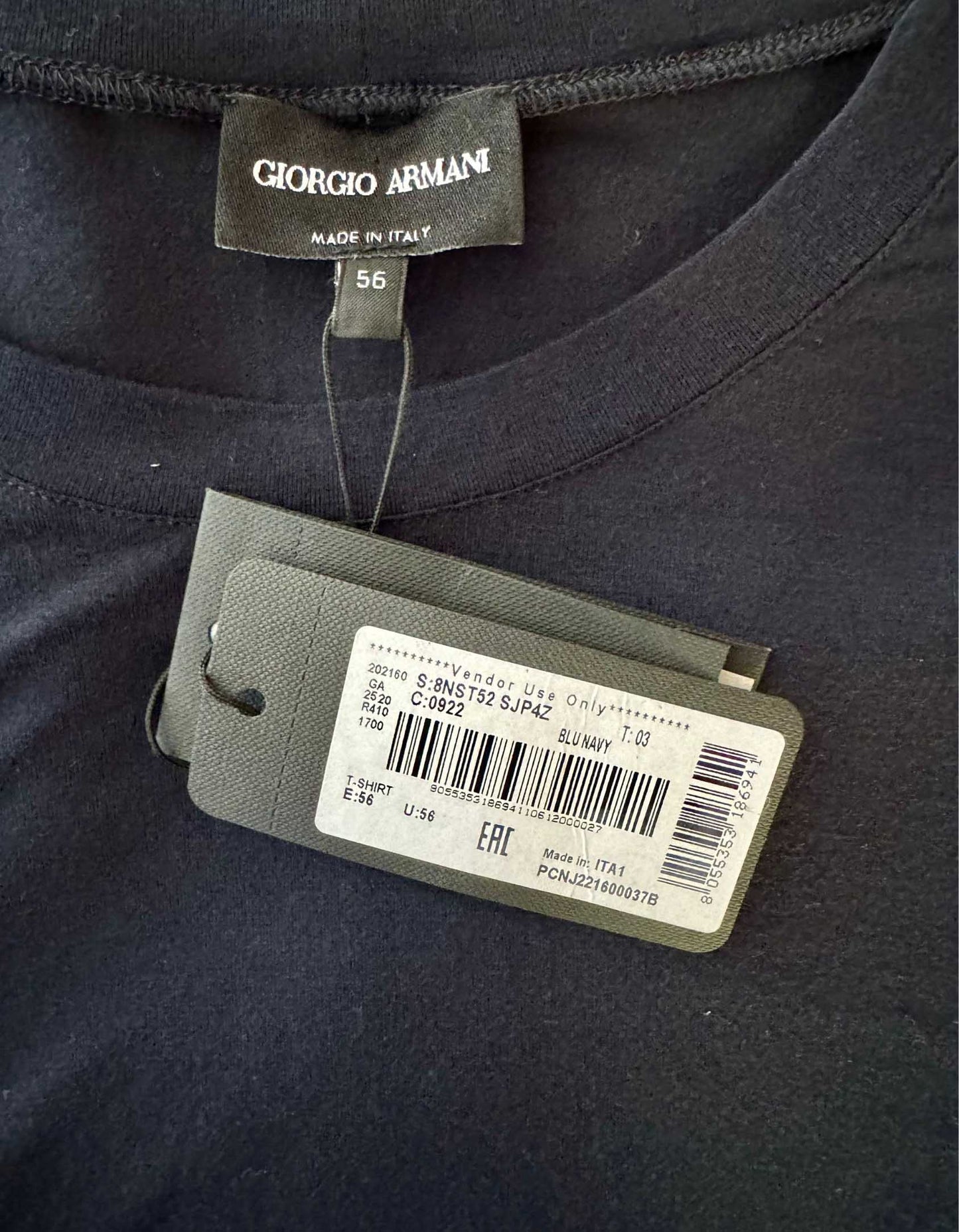 GIORGIO ARMANI Basic Crewneck Tee w/ Tags - 56 EU | 46 US | X-Large