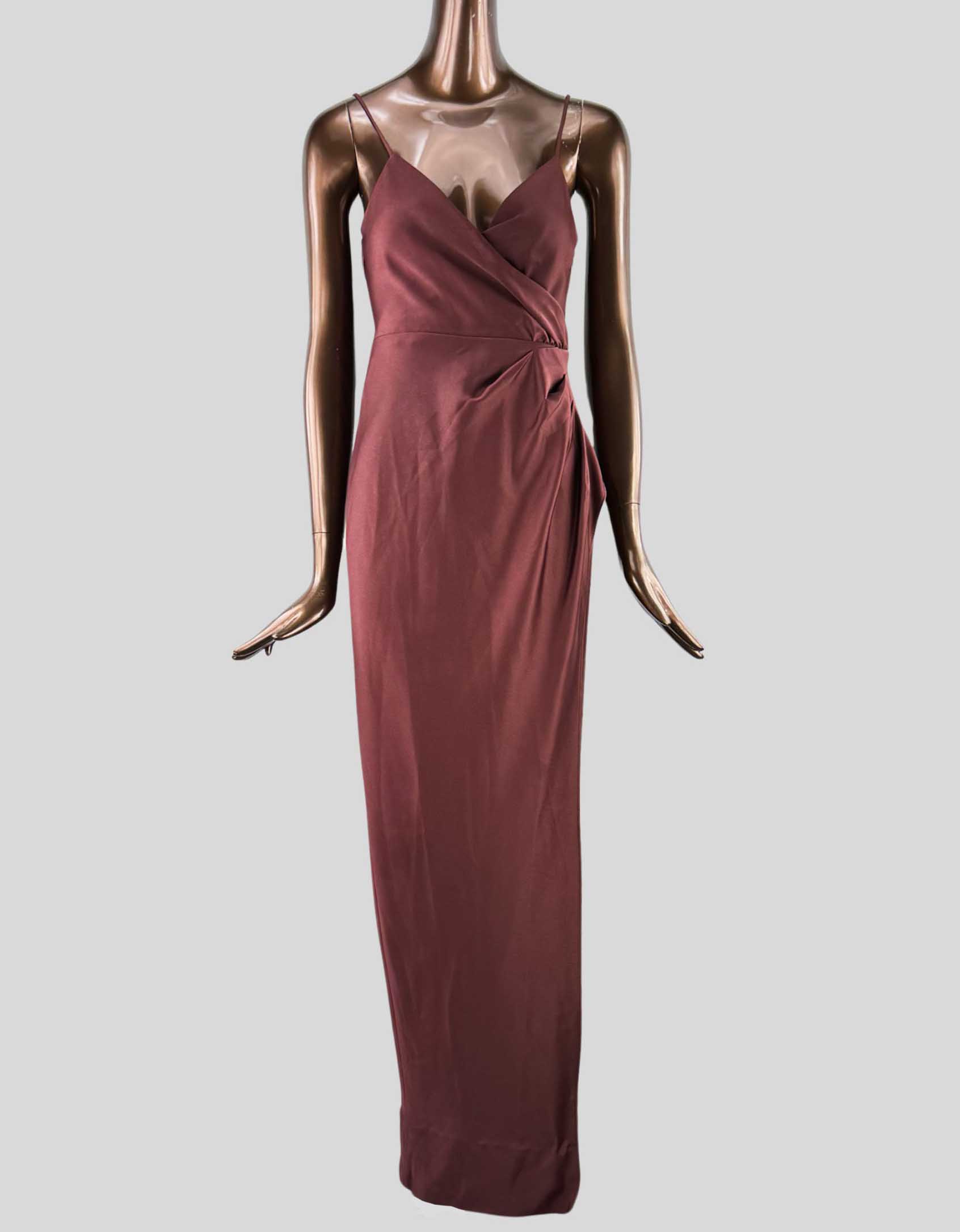 bhldn brown dress BHLDN Short-Sleeve Open-Back Side-Slit Midi Dress