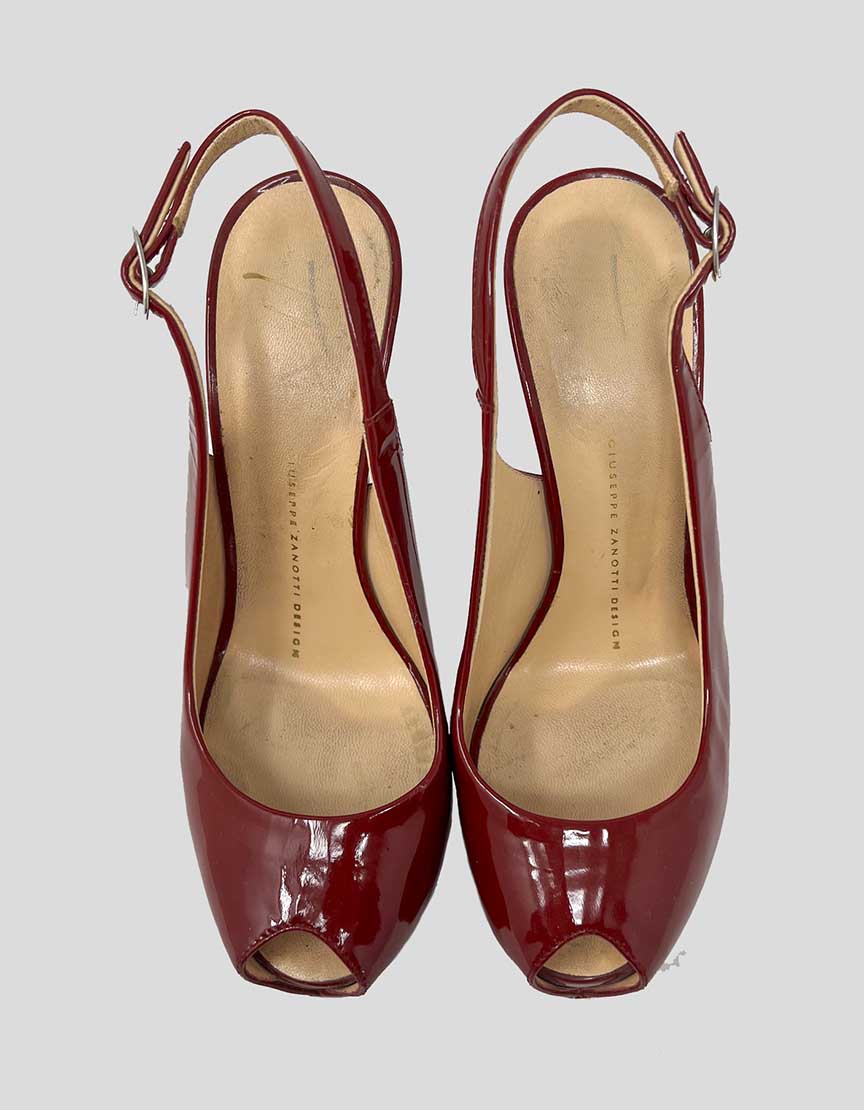 GIUSEPPE ZANOTTI Peep Toe Slingback Pumps- 37.5 IT | 7.5 US