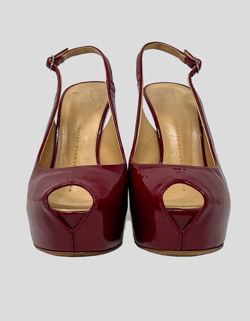 GIUSEPPE ZANOTTI Peep Toe Slingback Pumps- 37.5 IT | 7.5 US