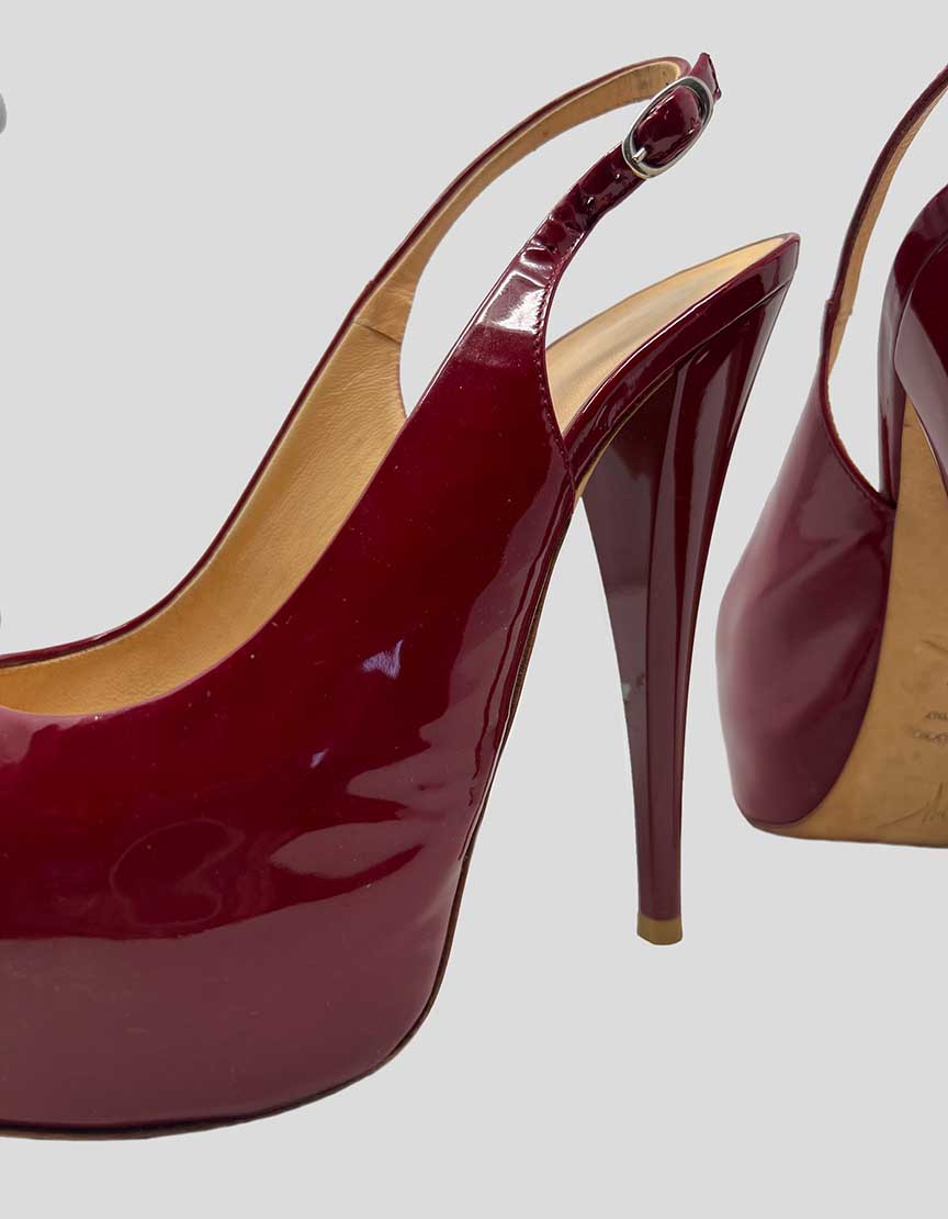 GIUSEPPE ZANOTTI Peep Toe Slingback Pumps- 37.5 IT | 7.5 US