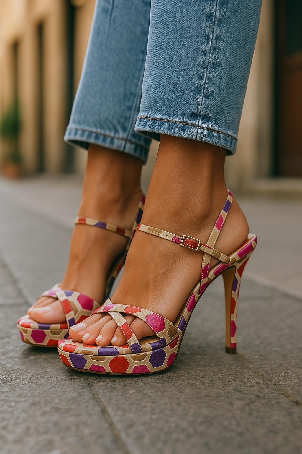 FLORENCE BROADHURST X KATE SPADE Canvas Printed Sandals - 7.5B US